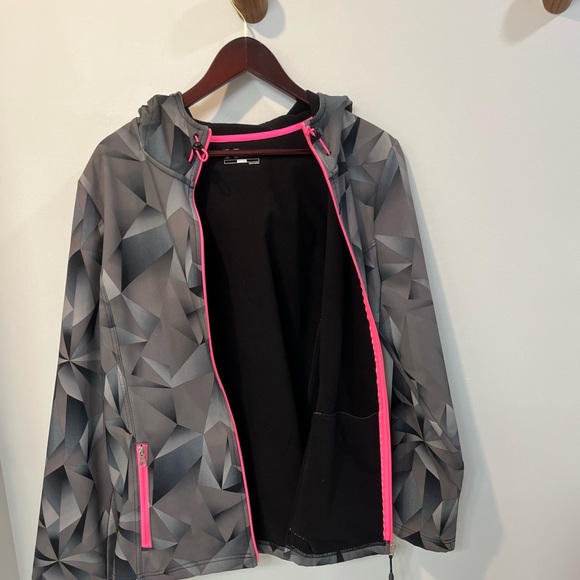 Xersion Performance Wear Jacket XL Gray and Pink Trim Hooded - Picture 6 of 6